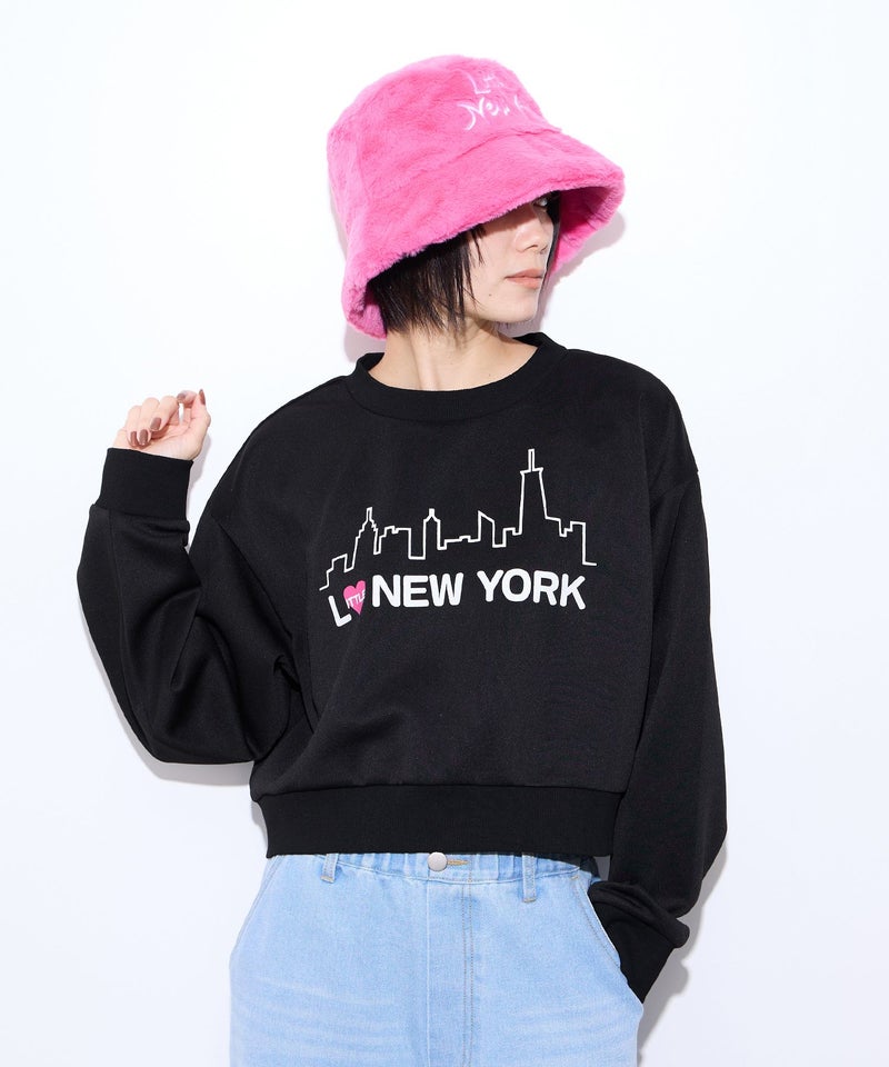 【先行予約10%OFFクーポン対象｜10/23より順次発送】Little New York ショート丈ロゴトレーナー レディース商品画像-1