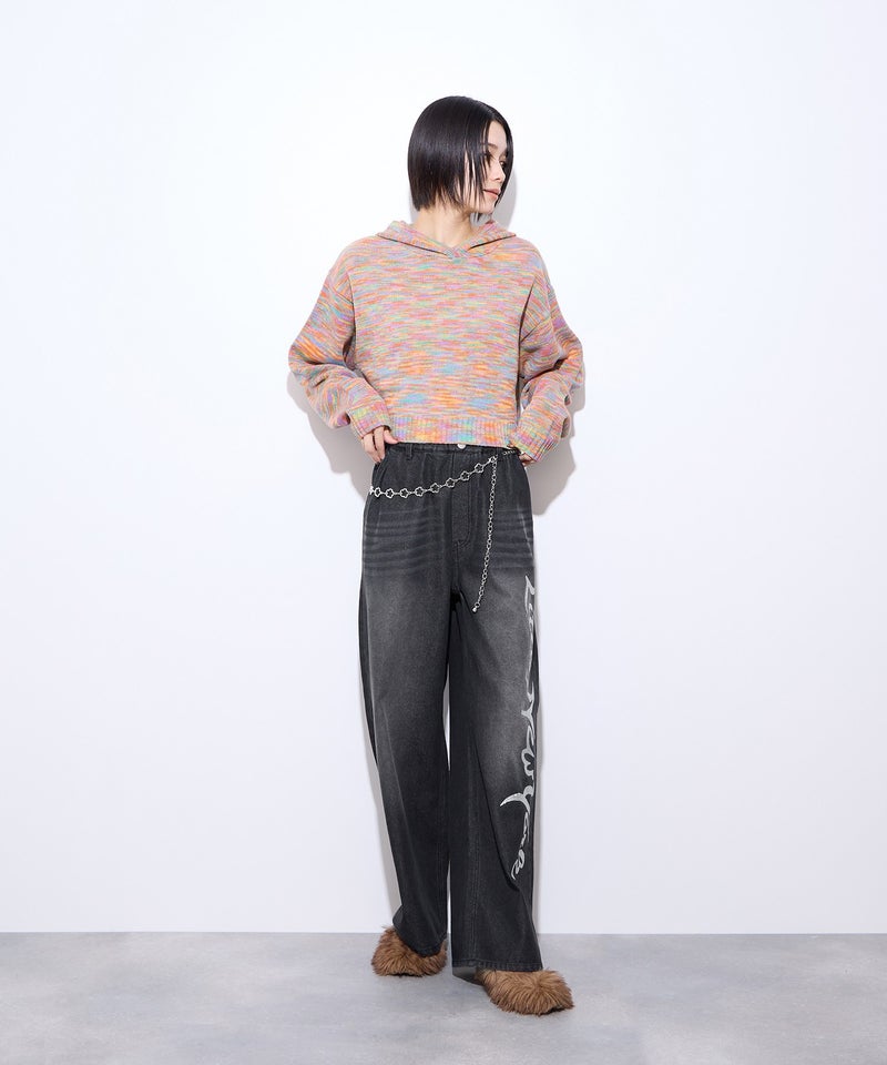 【先行予約10%OFFクーポン対象｜10/23より順次発送】Little New York ラメロゴワイドパンツ レディース商品画像-12