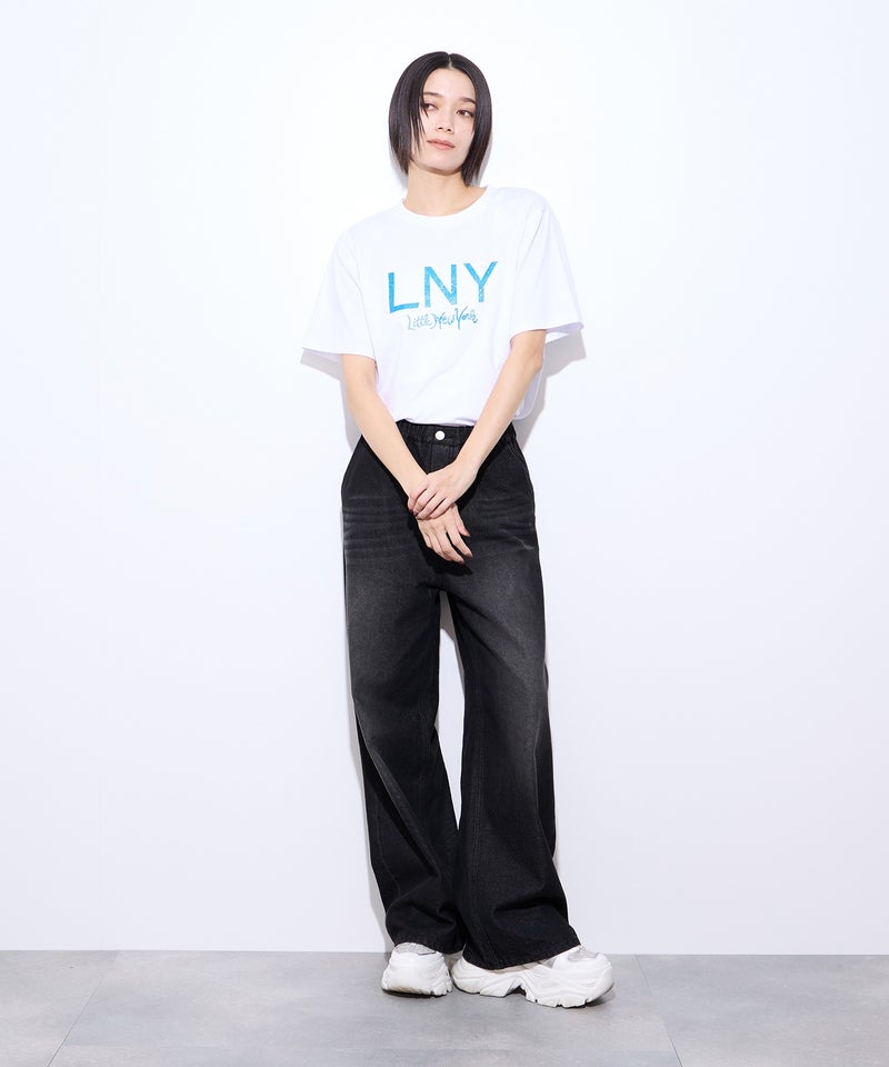 【先行予約10%OFFクーポン対象|10/23より順次発送】Little New York バックプリントデニムワイドパンツ レディース商品画像-8