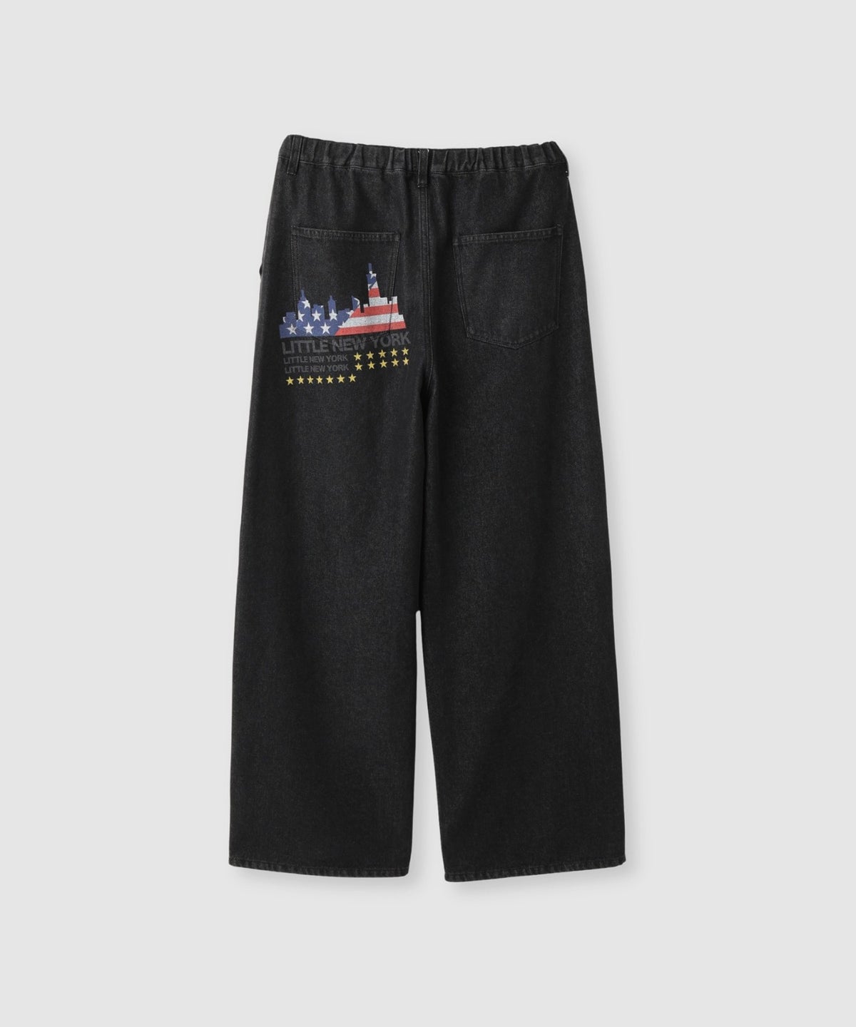 Little New York バックプリントデニムワイドパンツ レディース