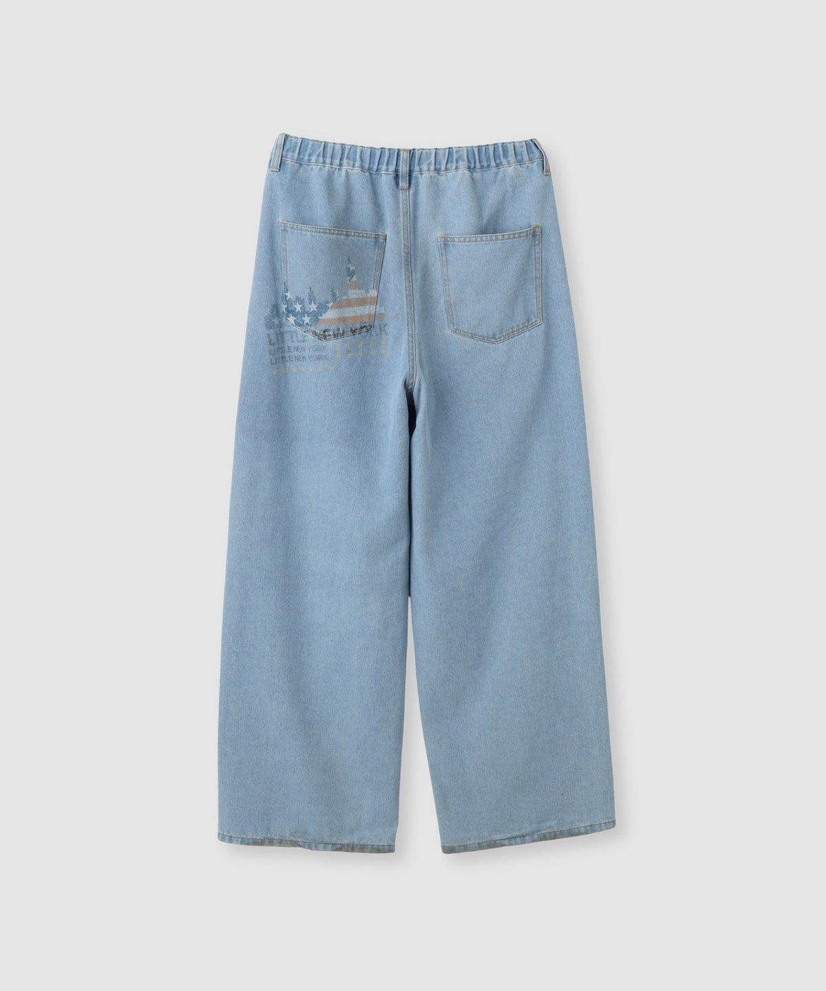Little New York バックプリントデニムワイドパンツ レディース