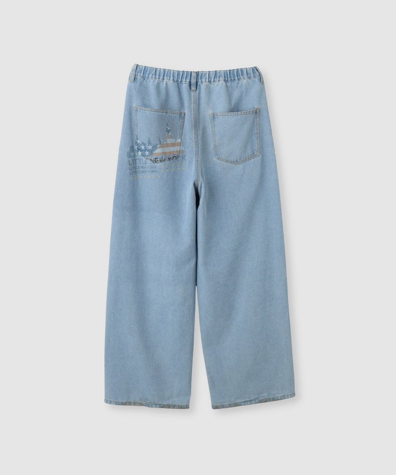 【先行予約10%OFFクーポン対象|10/23より順次発送】Little New York バックプリントデニムワイドパンツ レディース商品画像-19