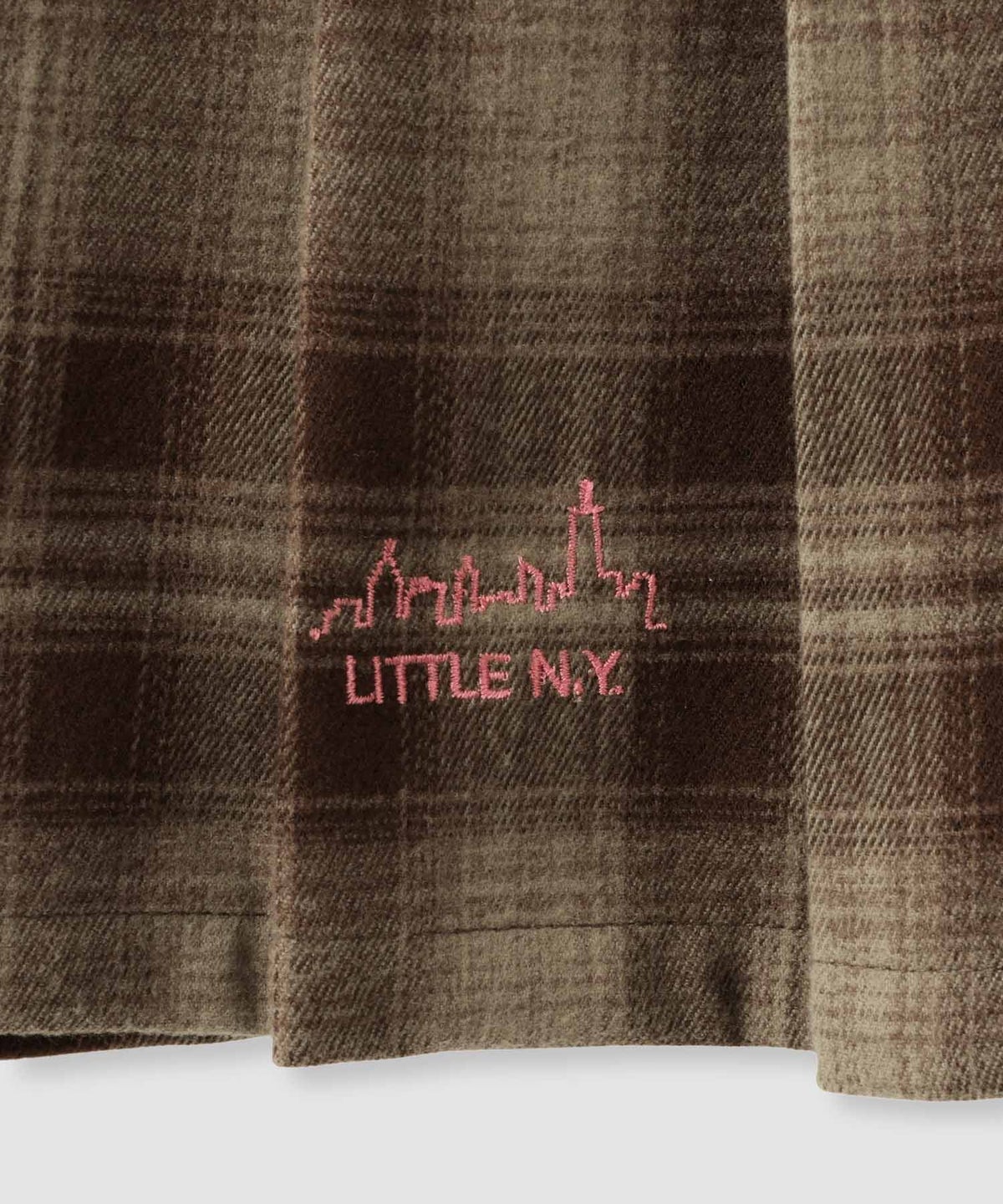 Little New York チェック柄ミニスカパン ロゴ刺しゅう レディース