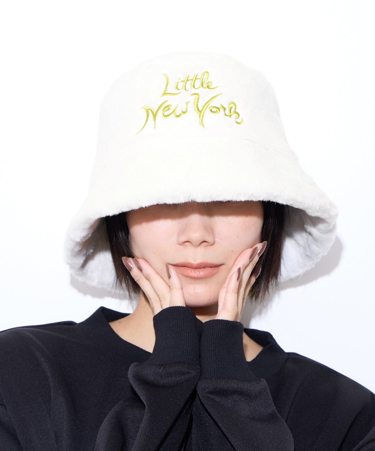 Little New York ロゴ刺しゅうバケットハット レディース
