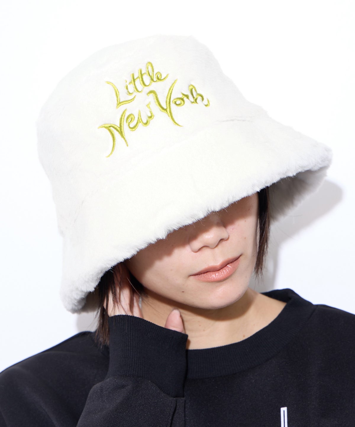 Little New York ロゴ刺しゅうバケットハット レディース