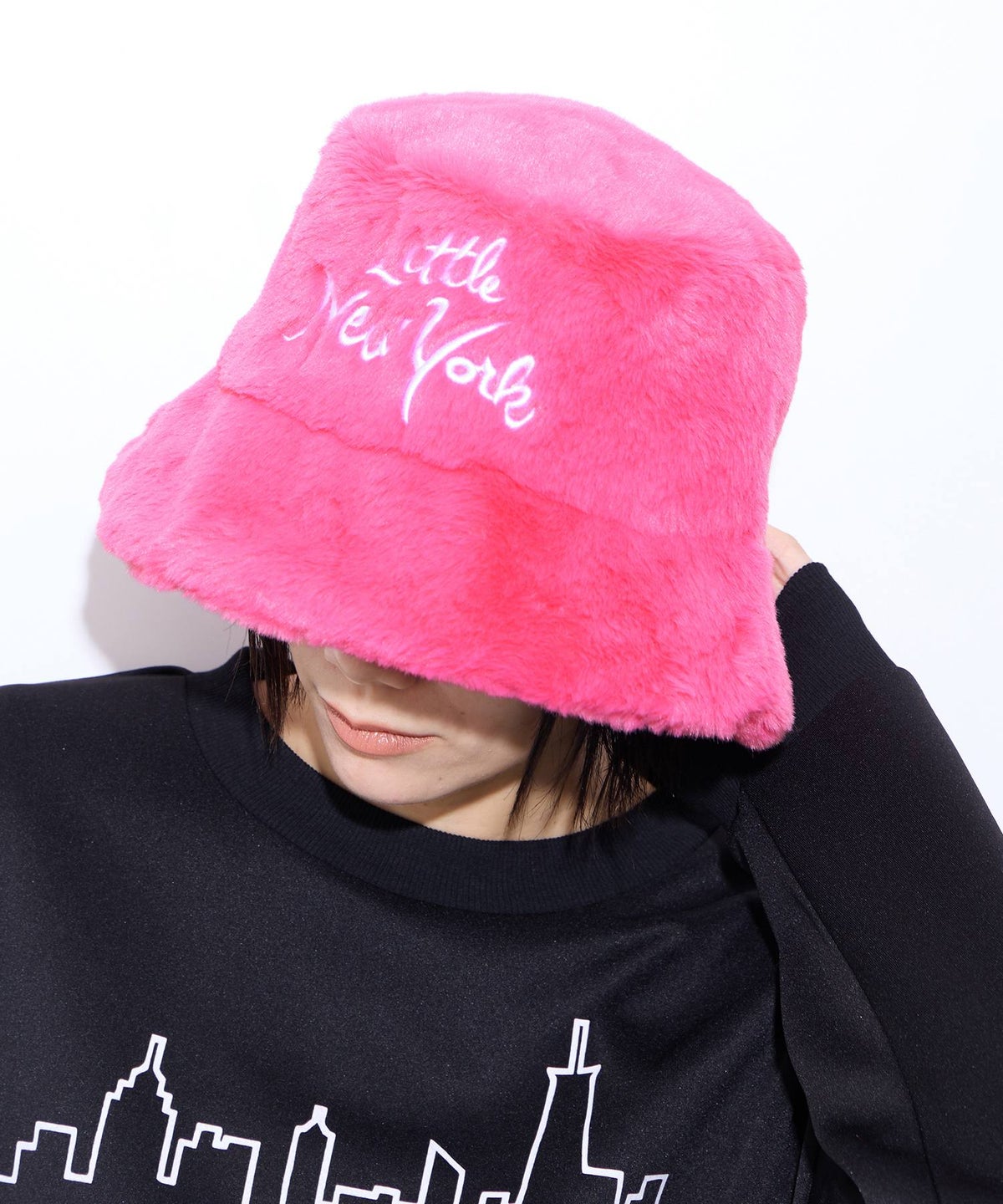 Little New York ロゴ刺しゅうバケットハット レディース