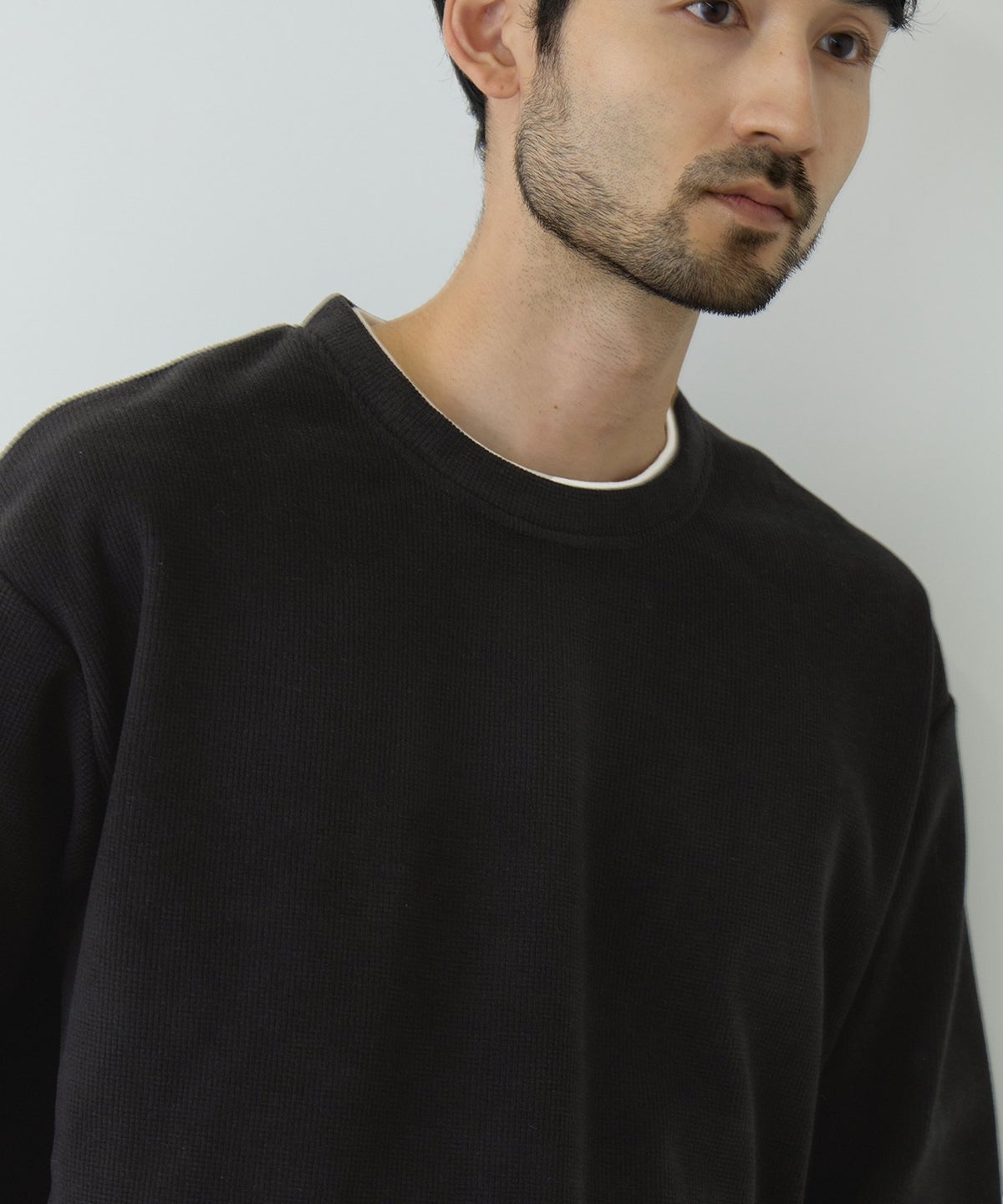 NAVY MAC HEAT トロリ サーマル 裏ボアクルーネックカットソー メンズ