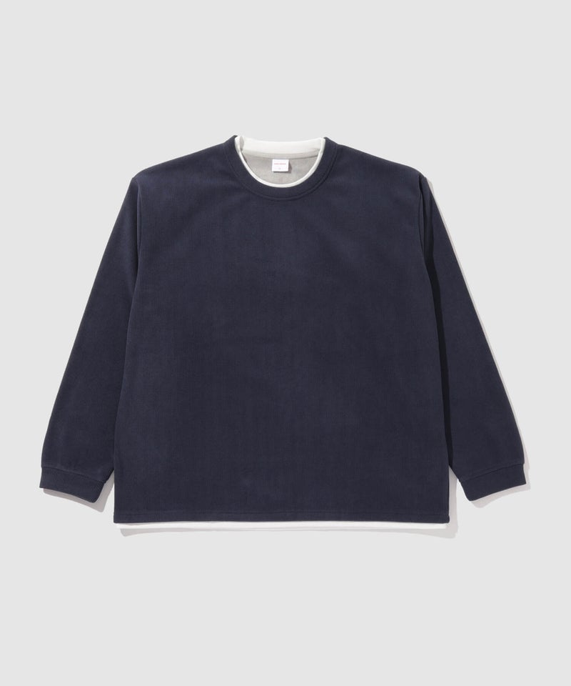 NAVY MAC HEAT トロリ サーマル 裏ボアクルーネックカットソー メンズ商品画像-4