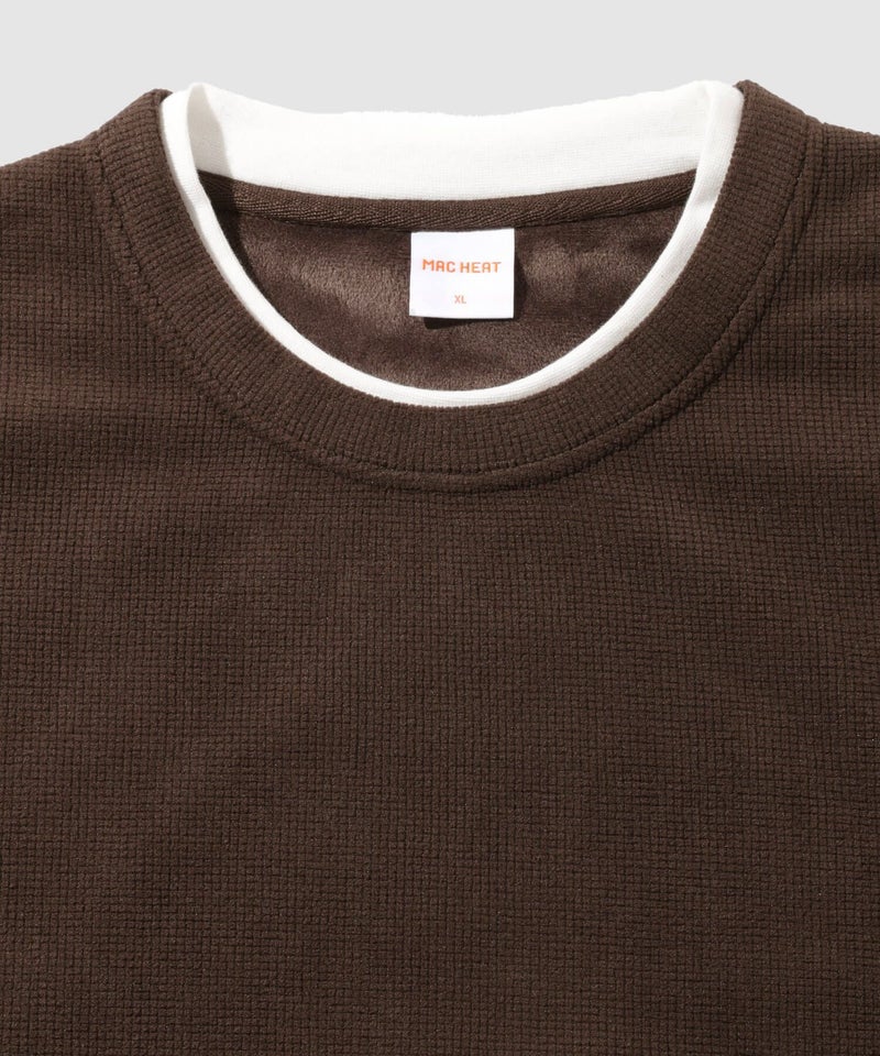 NAVY  MAC HEAT トロリ サーマル 裏ボアクルーネックカットソー メンズ商品画像-6