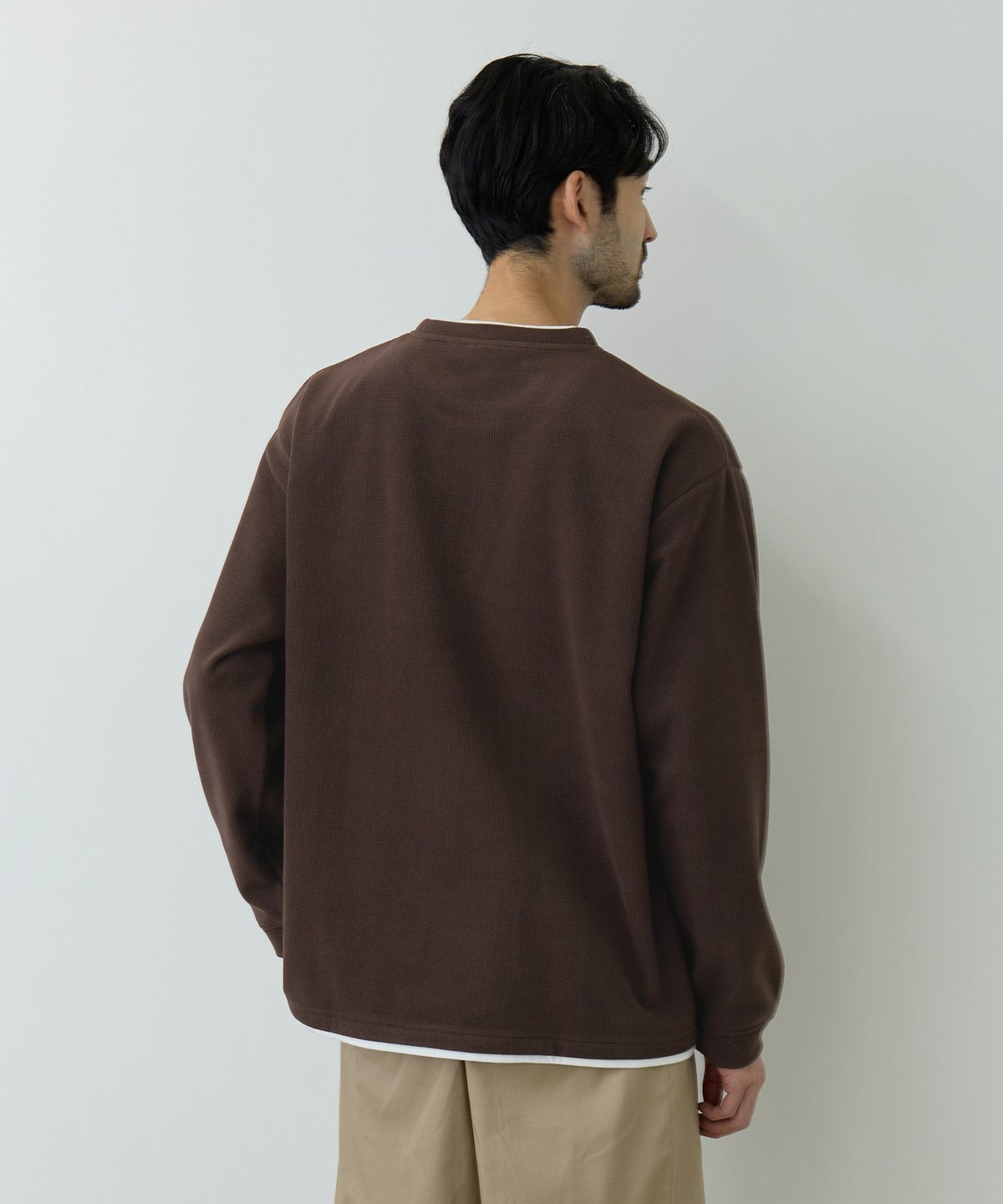 NAVY MAC HEAT トロリ サーマル 裏ボアクルーネックカットソー メンズ