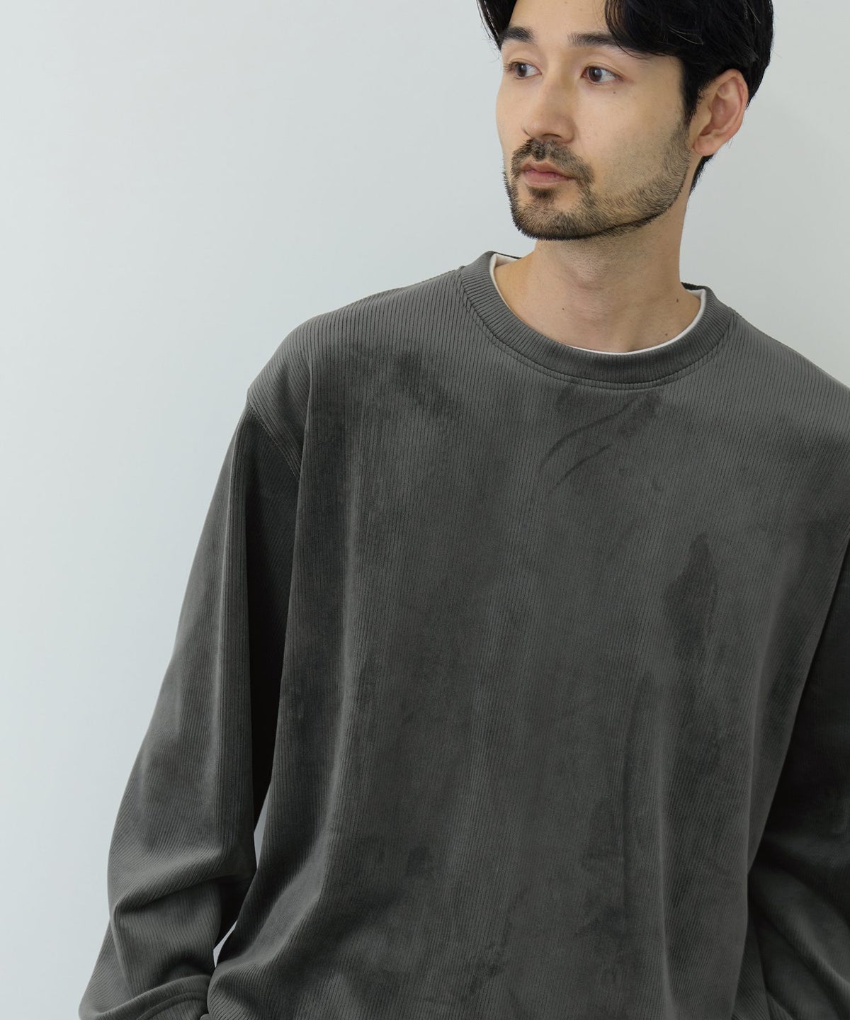 NAVY MAC HEAT トロリ カットコール 裏ボアクルーネックカットソー メンズ
