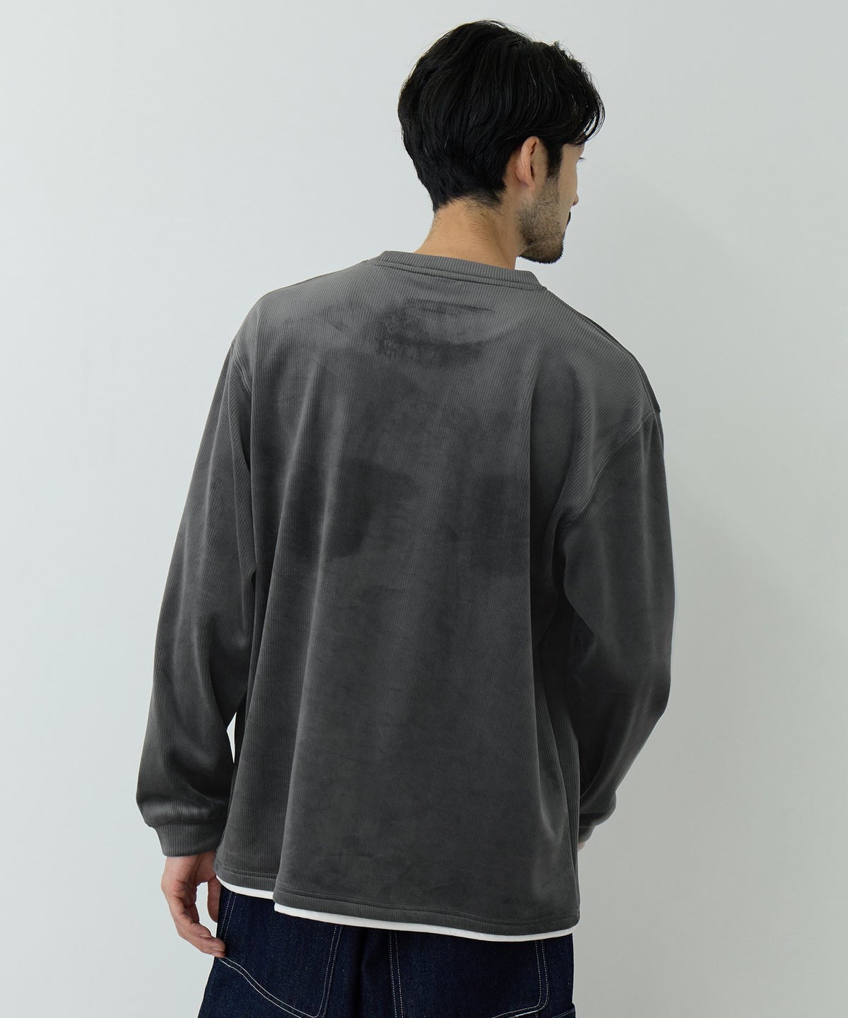 NAVY MAC HEAT トロリ カットコール 裏ボアクルーネックカットソー メンズ
