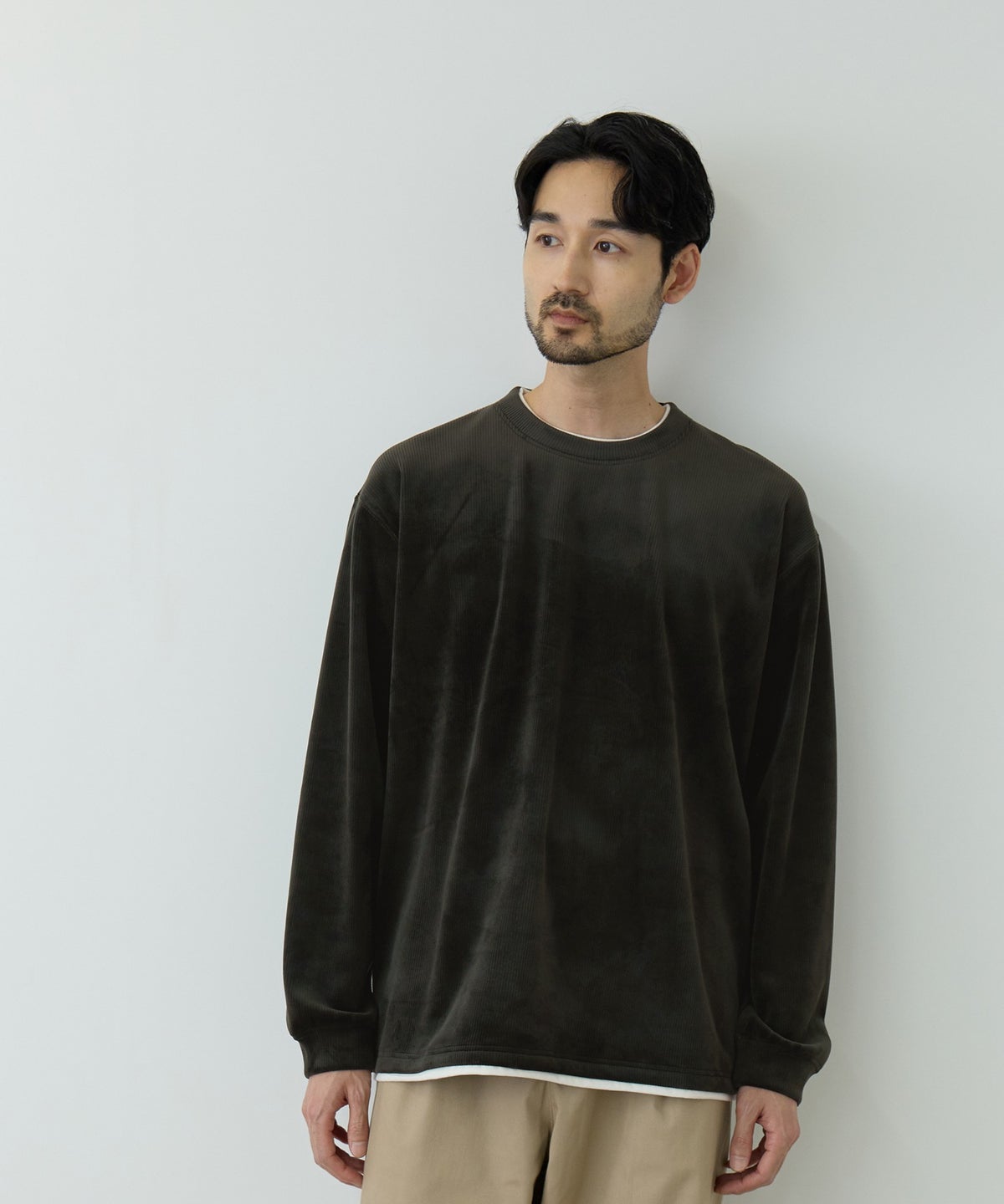 NAVY MAC HEAT トロリ カットコール 裏ボアクルーネックカットソー メンズ