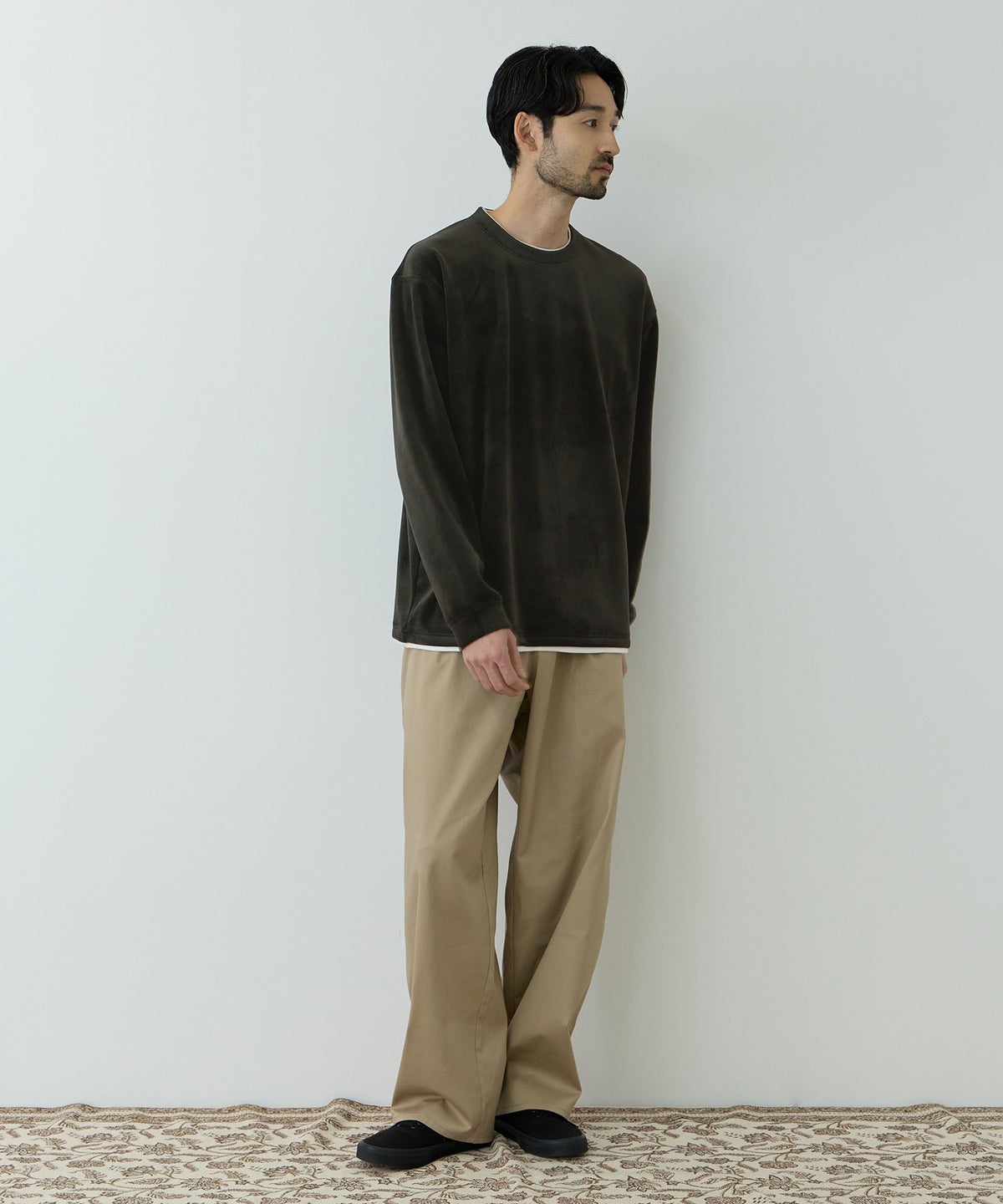 NAVY MAC HEAT トロリ カットコール 裏ボアクルーネックカットソー メンズ
