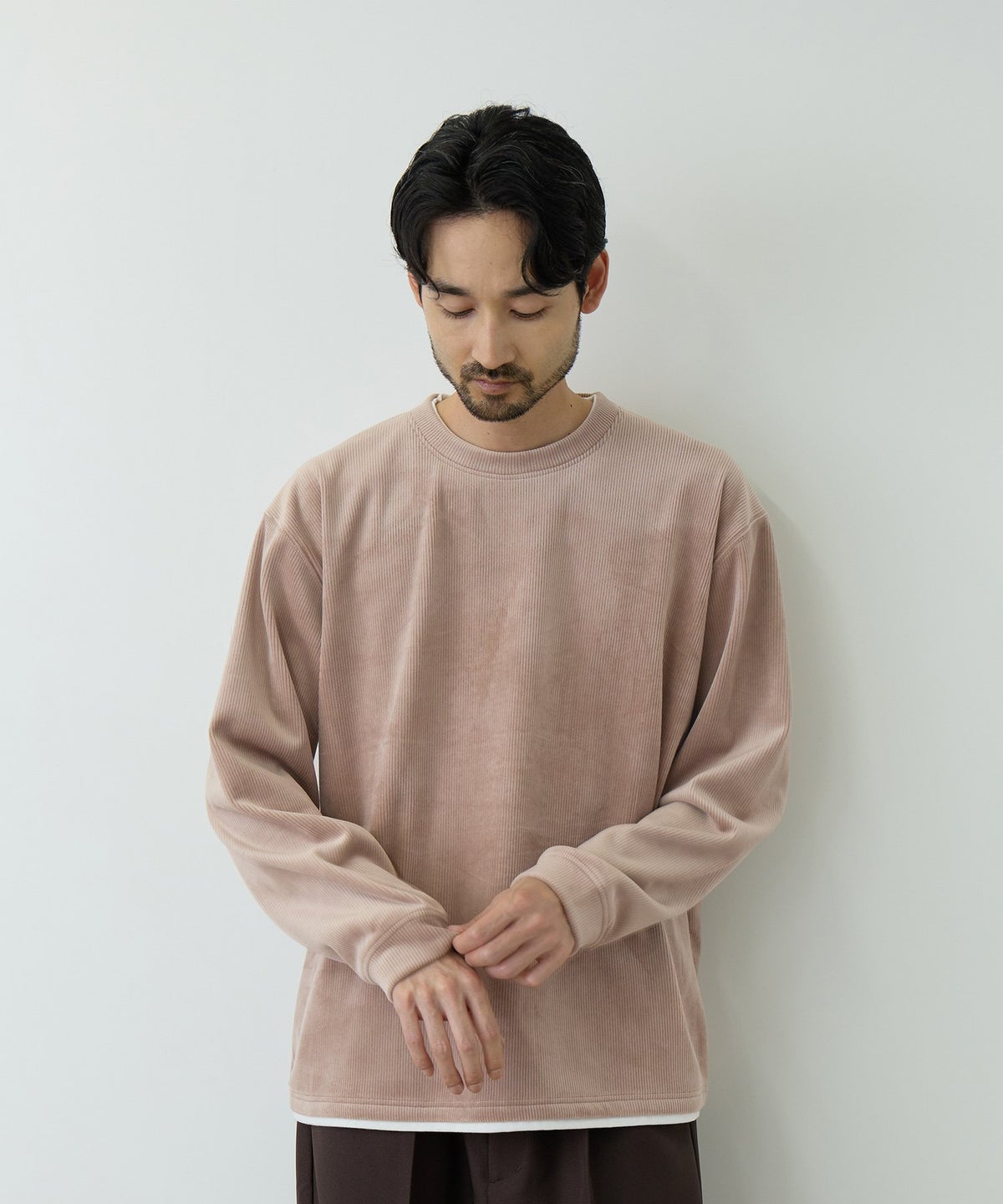 NAVY MAC HEAT トロリ カットコール 裏ボアクルーネックカットソー メンズ