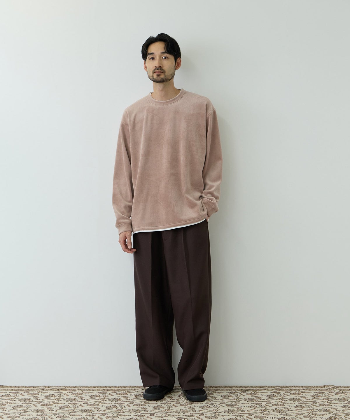 NAVY MAC HEAT トロリ カットコール 裏ボアクルーネックカットソー メンズ