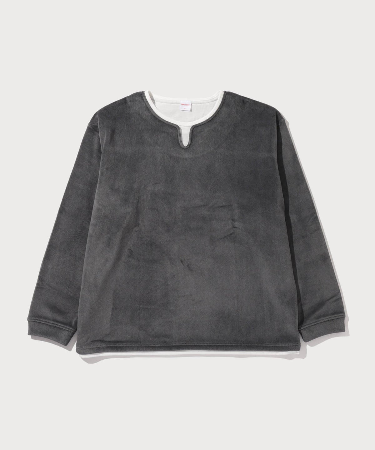 NAVY MAC HEAT トロリ スムース 裏ボアキーネックカットソー メンズ