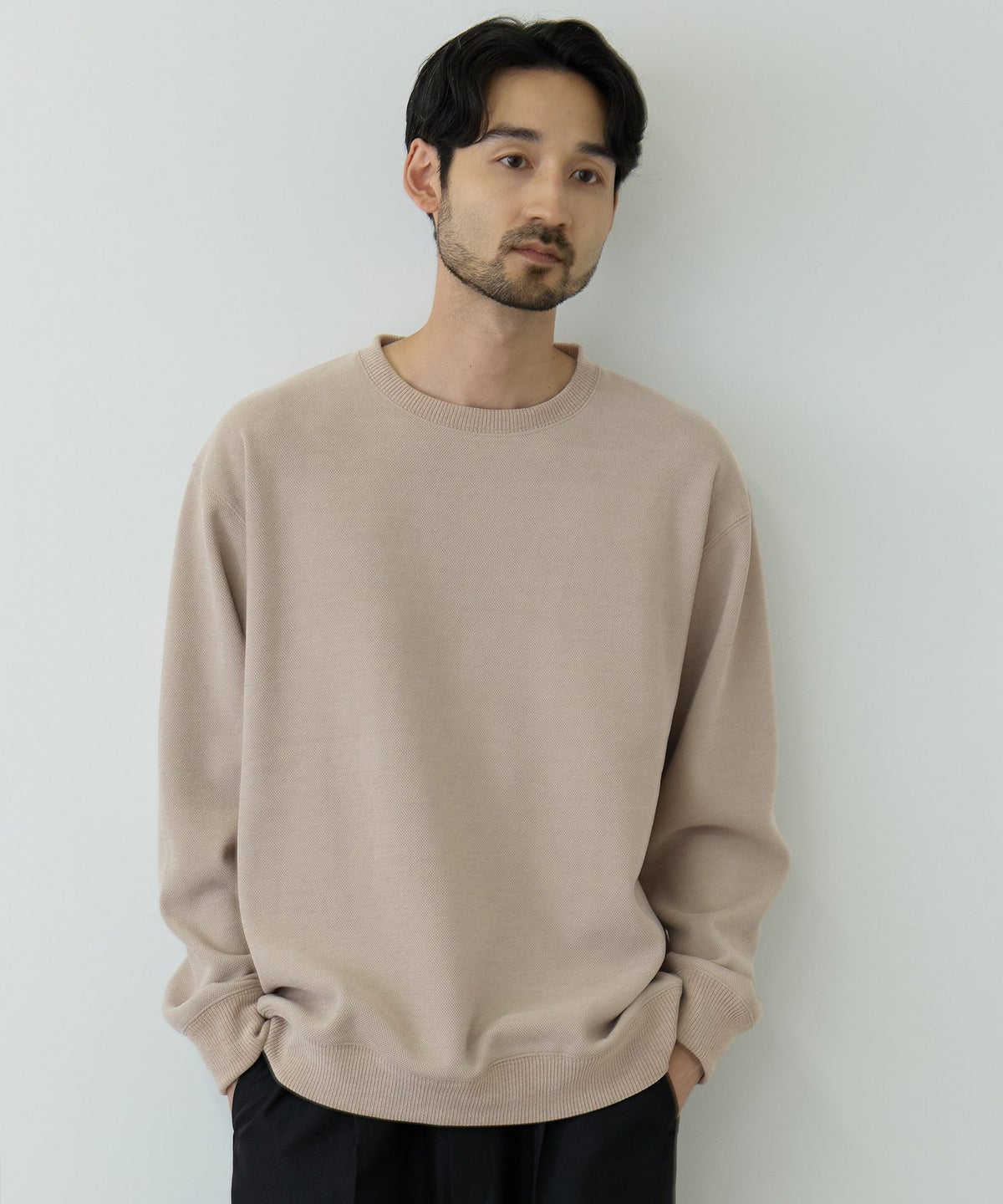 NAVY MAC HEAT トロリ 鹿の子 裏ボアクルーネックカットソー メンズ