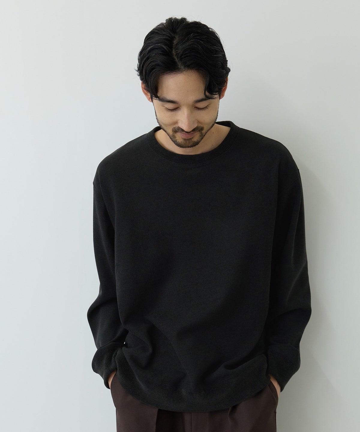 NAVY MAC HEAT トロリ 鹿の子 裏ボアクルーネックカットソー メンズ