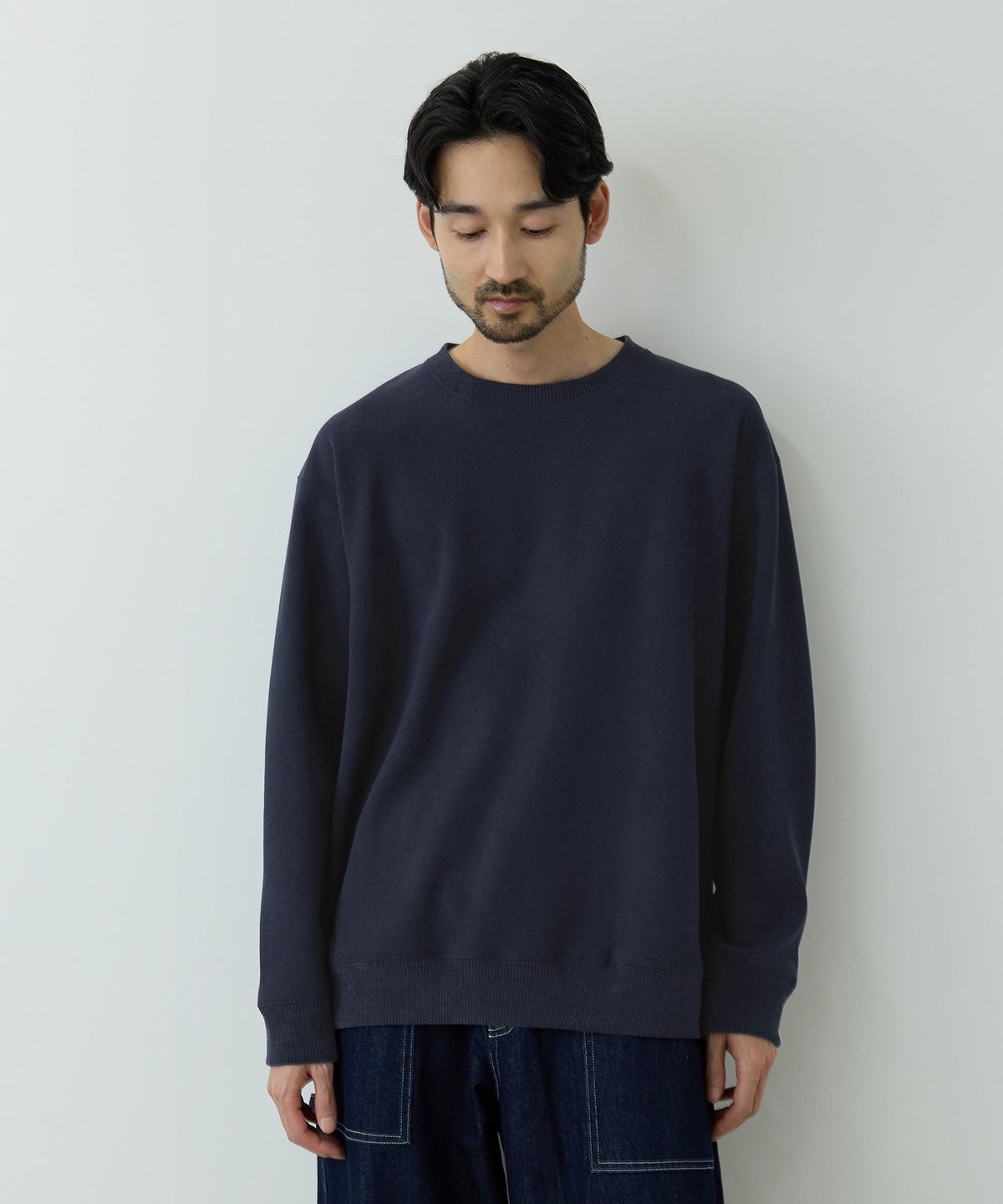 NAVY MAC HEAT トロリ 鹿の子 裏ボアクルーネックカットソー メンズ