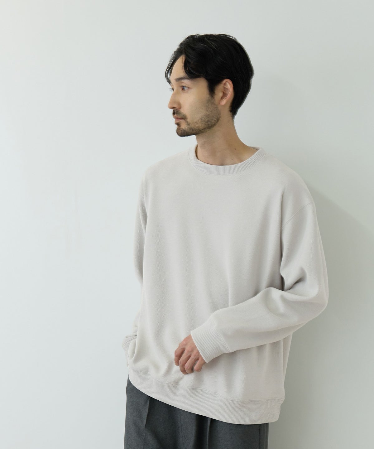 NAVY MAC HEAT トロリ 鹿の子 裏ボアクルーネックカットソー メンズ