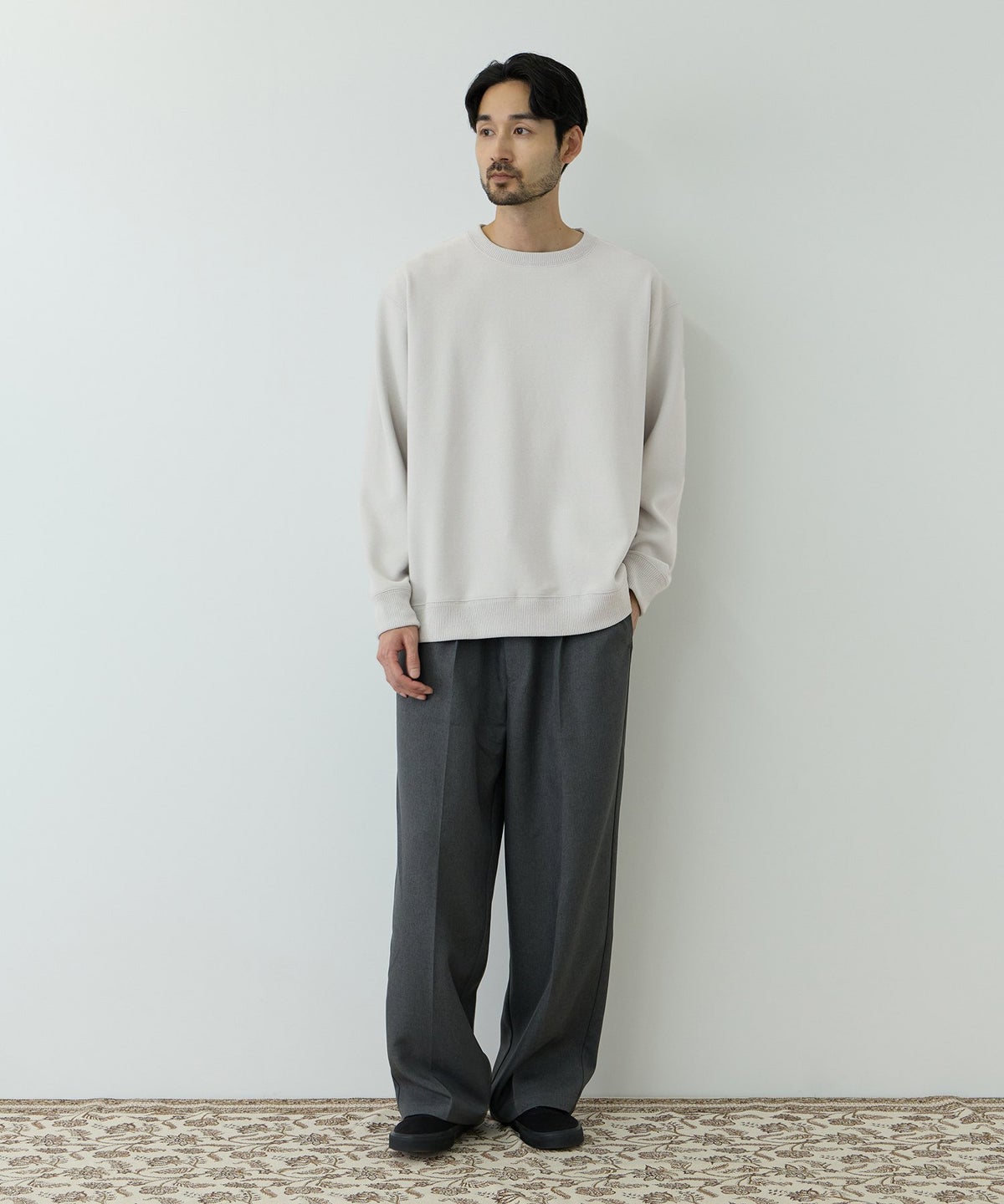 NAVY MAC HEAT トロリ 鹿の子 裏ボアクルーネックカットソー メンズ