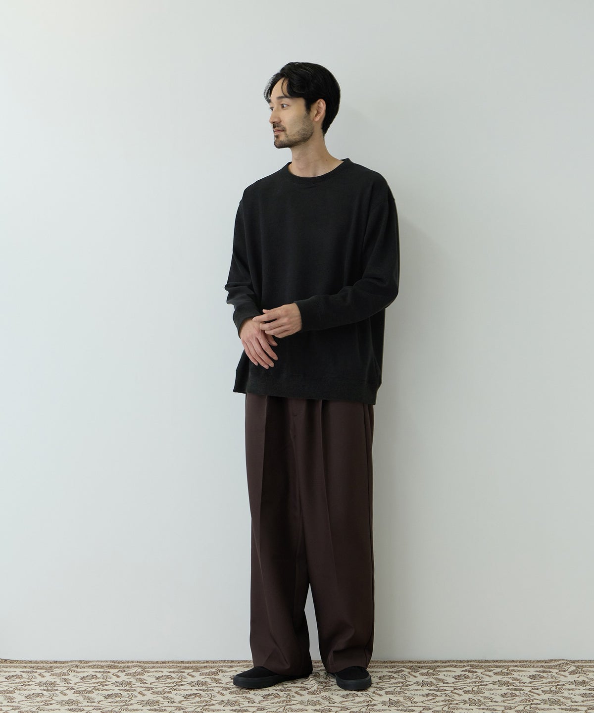 NAVY MAC HEAT トロリ 鹿の子 裏ボアクルーネックカットソー メンズ