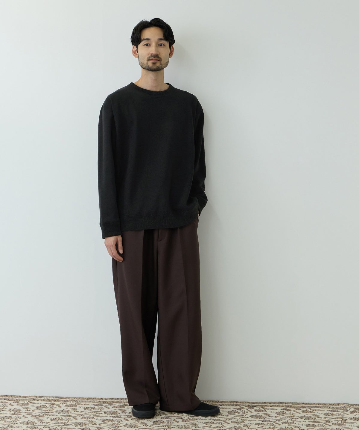 NAVY MAC HEAT トロリ 鹿の子 裏ボアクルーネックカットソー メンズ