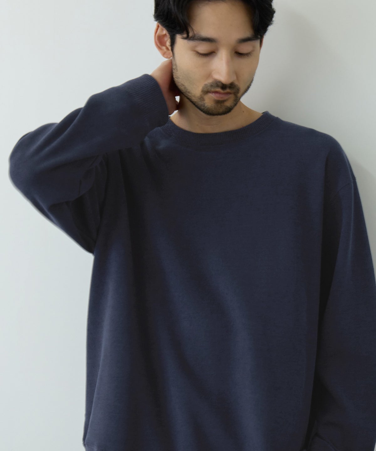 NAVY MAC HEAT トロリ 鹿の子 裏ボアクルーネックカットソー メンズ