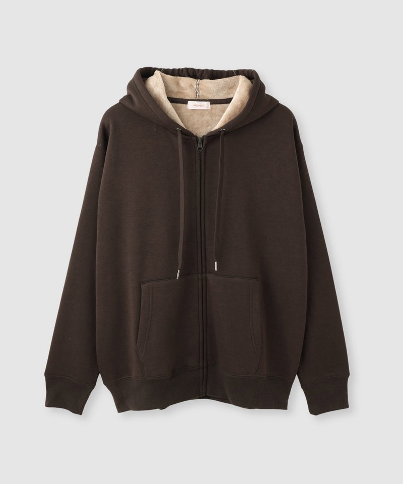 NAVY MAC HEAT 裏シャギージップパーカー リラックスシルエット レディース商品画像-4