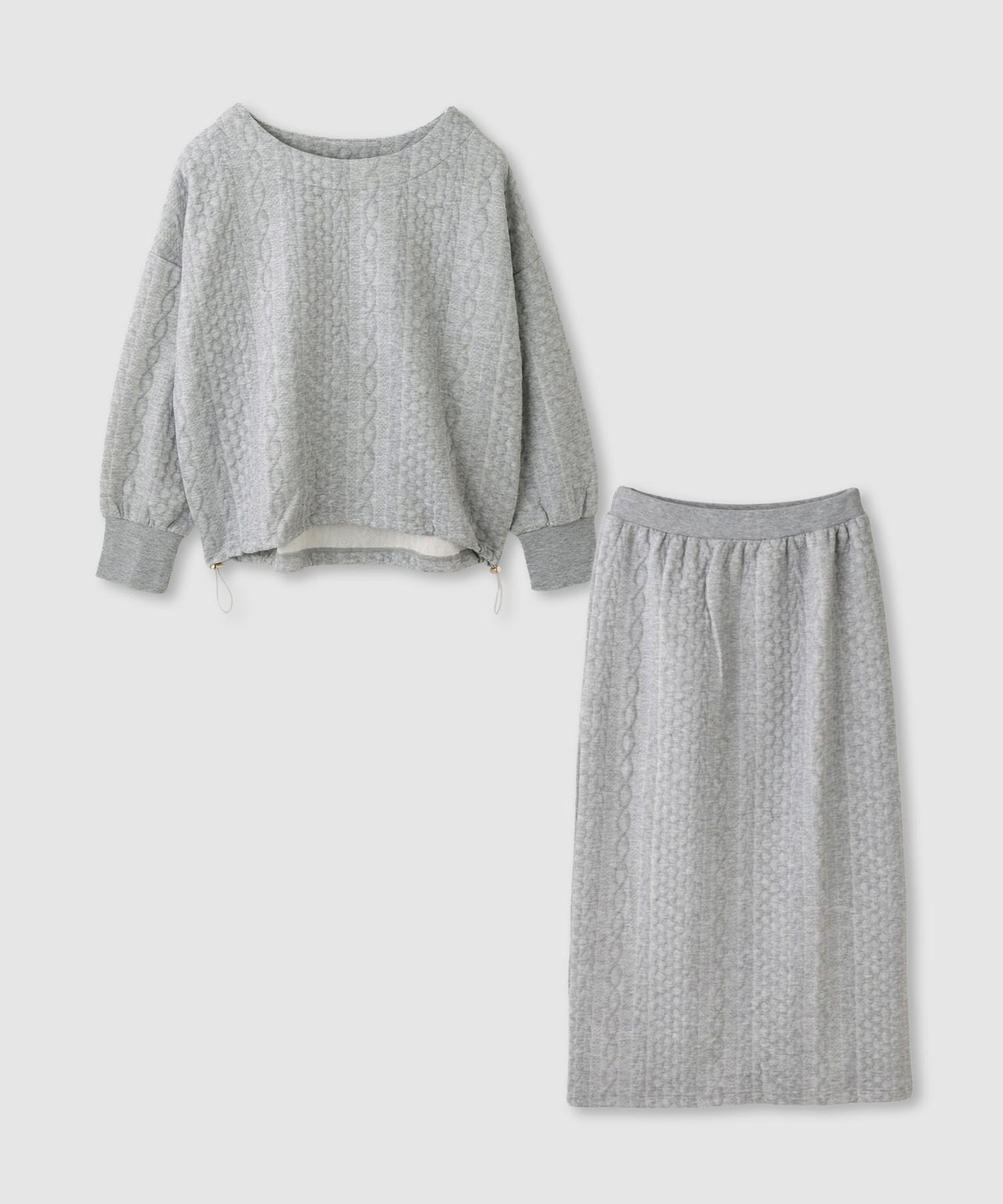Idnes ふくれジャガード柄セットアップ レディース