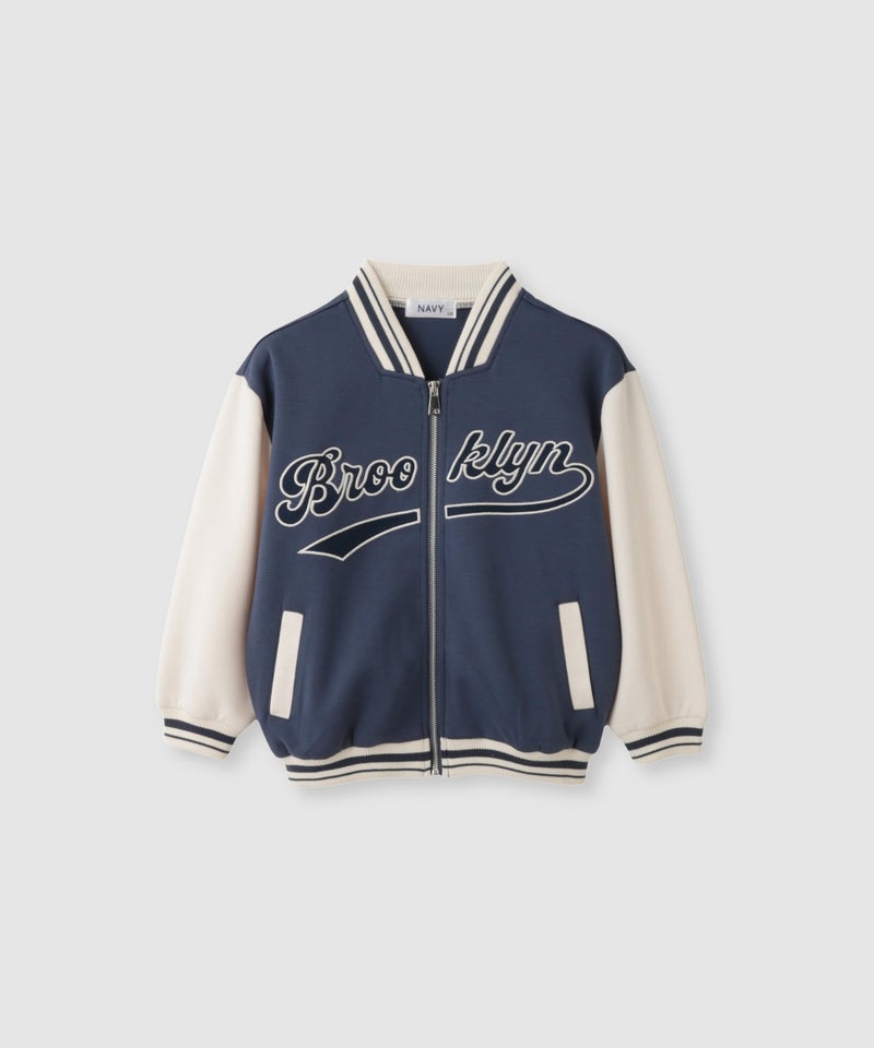 NAVY ロゴ切替ポンチスタジャン キッズ商品画像-1