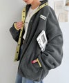 Classical Elf　《JaVaジャバコラボ》ゆったりボリュームシルエットで華奢見え◎ポップな色合いが目を惹く♪配色フリースブルゾン商品サムネイル-29