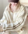 Classical Elf 《JaVa ジャバコラボ》旬なレトロスポーツ。刺繍フリースアノラックハーフジッププルオーバー商品サムネイル-6