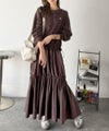 Classical Elf 一枚でコーディネートが完成する優秀アイテム◎胸刺繍ドロスト裏起毛ドッキングワンピース商品サムネイル-12