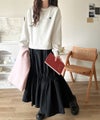 Classical Elf 一枚でコーディネートが完成する優秀アイテム◎胸刺繍ドロスト裏起毛ドッキングワンピース商品サムネイル-19