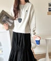 Classical Elf 一枚でコーディネートが完成する優秀アイテム◎胸刺繍ドロスト裏起毛ドッキングワンピース商品サムネイル-21