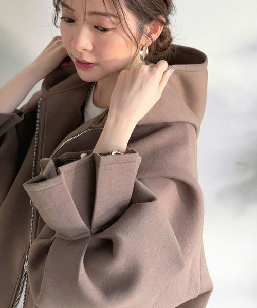 Classical Elf ふんわり、ゆったり、袖にキュン♪ダブルジップキャンディスリーブマシュマロダンボールパーカー商品画像-1