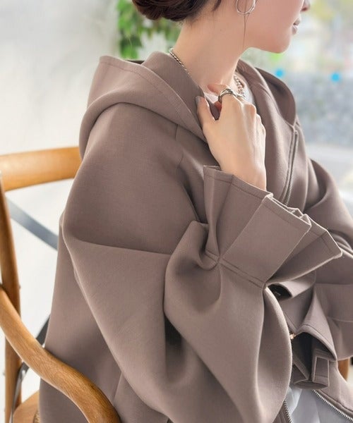 Classical Elf ふんわり、ゆったり、袖にキュン♪ダブルジップキャンディスリーブマシュマロダンボールパーカー商品画像-14