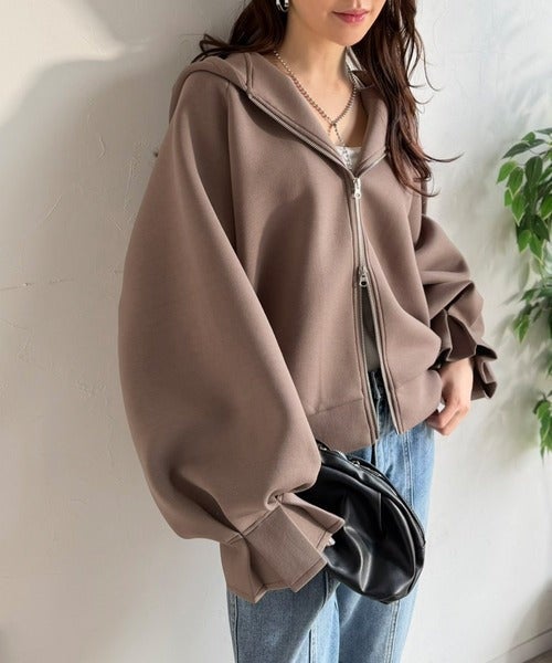 Classical Elf ふんわり、ゆったり、袖にキュン♪ダブルジップキャンディスリーブマシュマロダンボールパーカー商品画像-19