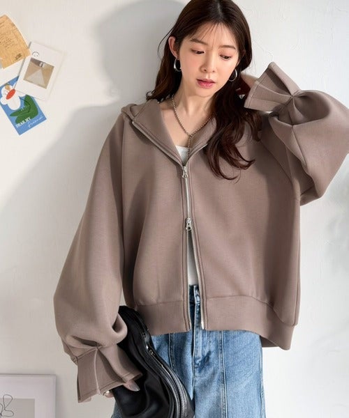 Classical Elf ふんわり、ゆったり、袖にキュン♪ダブルジップキャンディスリーブマシュマロダンボールパーカー商品画像-20