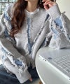 Classical Elf ゆるっとこなれ感◎男女兼用可♪フリンジ配色オーバーニット（長袖）商品サムネイル-19