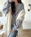 Classical Elf ゆるっとこなれ感◎男女兼用可♪フリンジ配色オーバーニット（長袖）商品サムネイル-21