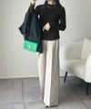 Classical Elf 華奢見え叶える程よいフィット感。配色メロウリブニットトップス(長袖)商品サムネイル-16