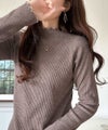 Classical Elf 華奢見え叶える程よいフィット感。配色メロウリブニットトップス(長袖)商品サムネイル-25