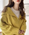 Classical Elf 《JaVaジャバ コラボ》ふわふわに癒され。ミックスカラー糸ハーフジップニットプルオーバー商品サムネイル-4