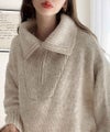 Classical Elf 《JaVaジャバ コラボ》ふわふわに癒され。ミックスカラー糸ハーフジップニットプルオーバー商品サムネイル-5