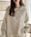 Classical Elf 《JaVaジャバ コラボ》ふわふわに癒され。ミックスカラー糸ハーフジップニットプルオーバー商品サムネイル-6