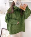 Classical Elf 《JaVaジャバ コラボ》ふわふわに癒され。ミックスカラー糸ハーフジップニットプルオーバー商品サムネイル-12