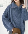 Classical Elf 《JaVaジャバ コラボ》ふわふわに癒され。ミックスカラー糸ハーフジップニットプルオーバー商品サムネイル-23